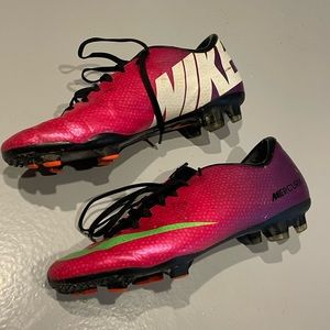 Pink Nike Mercurial cleats